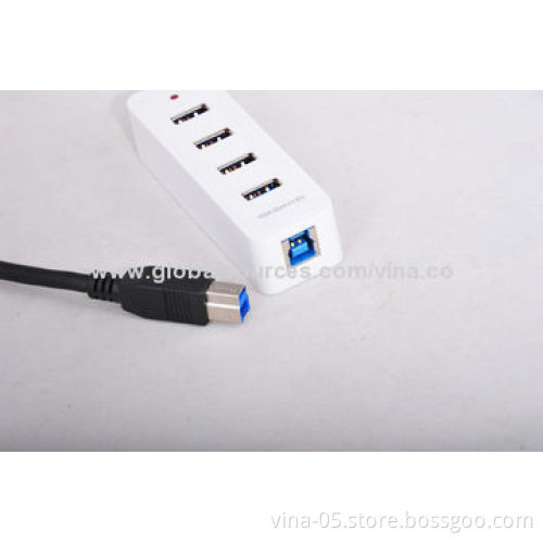 Hot Sell in Europe USB3.0 Hub with 4 Ports and External Power Adapter